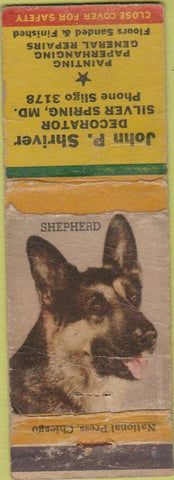 Matchbook Cover - Shriver Decorater painting Silver Spring MD WORN