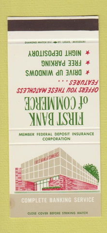 Matchbook Cover - First Bank of Commerce 30 Stk SAMPLE