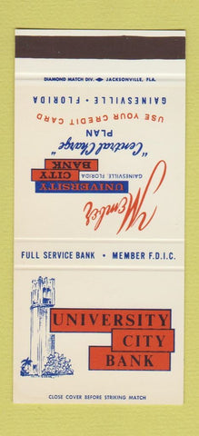 Matchbook Cover - University City Bank Gainesville FL Gators 30 Stk SAMPLE