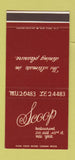Matchbook Cover - Scoop Restaurant New York City 30 Stk SAMPLE