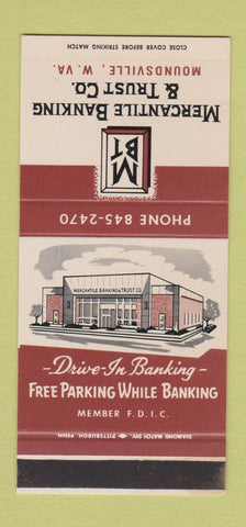 Matchbook Cover - Mercantile Banking and Trust Moundsville WV 30 Stk SAMPLE