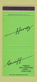 Matchbook Cover - Greeff Fabrics Carpets Portchester NY WEAR 30 Stk SAMPLE
