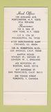 Matchbook Cover - Greeff Fabrics Carpets Portchester NY WEAR 30 Stk SAMPLE