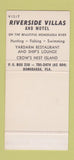 Matchbook Cover - Homosassa Springs FL Riverside Villas Motel 30 Stk SAMPLE