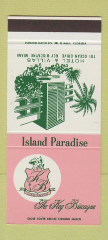 Matchbook Cover - The Key Biscayne Hotel Miami FL 30 Stk SAMPLE