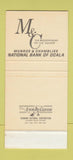 Matchbook Cover - Munroe Chambliss National Bank Ocala FL 30 Stk SAMPLE
