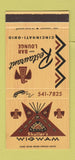 Matchbook Cover - Shuller's Wigwam Cincinnati OH 30 Stk SAMPLE