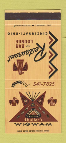 Matchbook Cover - Shuller's Wigwam Cincinnati OH 30 Stk SAMPLE