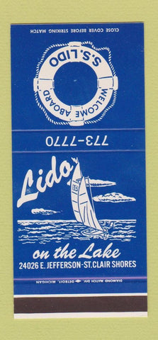Matchbook Cover - SS Lido St Clair Shores MI 30 Stk SAMPLE