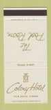 Matchbook Cover - Colony Hotel Palm Beach FL Pool Room 30 Stk SAMPLE