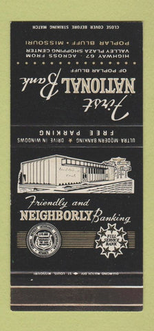 Matchbook Cover - First National Bank Poplar Bluff MO WEAR 30 Stk SAMPLE