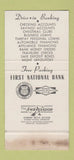 Matchbook Cover - First National Bank Poplar Bluff MO WEAR 30 Stk SAMPLE