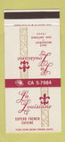 Matchbook Cover - La Louisiane French Restaurant San Antonio TX 30 Stk SAMPLE