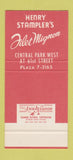 Matchbook Cover - Henry Stampler's Filet Mignon New York City WEAR 30 Stk SAMPLE