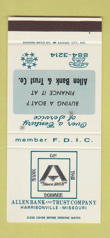 Matchbook Cover - Allen Bank and Trust Harrisonville MO 30 Stk SAMPLE