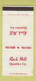 Matchbook Cover - Rock Hill Quarries Company SC 30 Stk SAMPLE