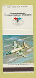 Matchbook Cover - Diamond International Corp airplane 30 Stk SAMPLE
