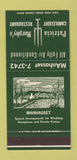 Matchbook Cover Patricia Murphy's Candlelight Inn Manhasset LI NY 30 Stk SAMPLE