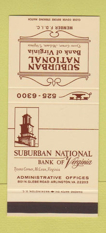 Matchbook Cover - Suburban Natonal Bank McLean VA Arlington 30 Stk SAMPLE