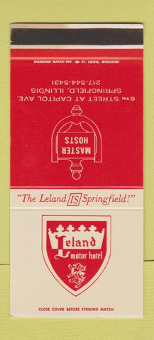 Matchbook Cover - Leland Motor Hotel Springfield IL WEAR 30 Stk SAMPLE