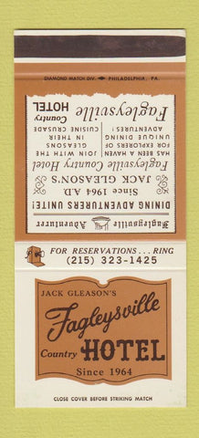 Matchbook Cover - Jack Gleason's Fagleysville Hotel Limerick PA 30 Stk SAMPLE