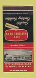 Matchbook Cover - City National Bank Hastings NE WORN 30 Stk SAMPLE