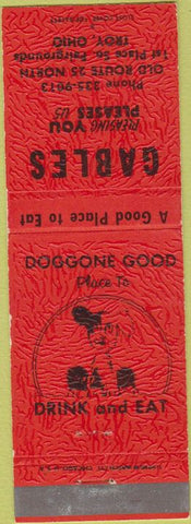 Matchbook Cover - Gables Troy OH