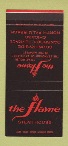 Matchbook Cover - Flame Steak House North Palm Beach FL Chicago 30 Stk SAMPLE