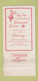 Matchbook Cover - Frenchy's Milwaukee WI restaurant 30 Stk SAMPLE