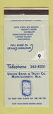 Matchbook Cover - Union Bank and Trust Montgomery AL WEAR 30 Stk SAMPLE