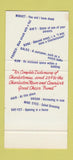 Matchbook Cover - Colony House Restaurant Charleston SC 30 Stk SAMPLE