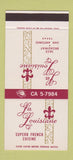 Matchbook Cover - La Louisiane Restaurant San Antonio TX 30 Stk SAMPLE