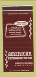 Matchbook Cover - American Exchange Bank Henryetta OK 30 Stk SAMPLE