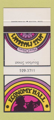 Matchbook Cover - New Orleans LA Jazz Museum Economy Hall 30 Stk SAMPLE
