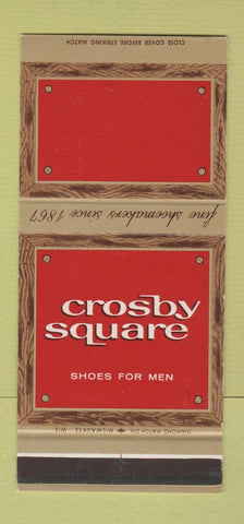 Matchbook Cover - Crosby Square Men's Shoes WEAR 30 Stk SAMPLE