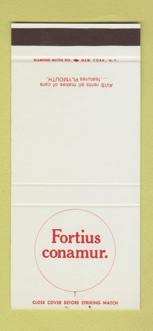 Matchbook Cover - Avis Car Rentals Plymouth Fortius Conamur 30 Stk SAMPLE