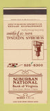 Matchbook Cover Suburban National Bank Arlington VA Tysons Corner 30 Stk SAMPLE