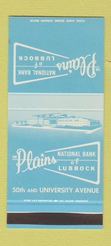Matchbook Cover - Plains National Bank Lubbock TX 30 Stk SAMPLE