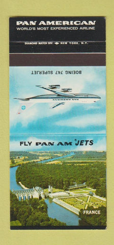 Matchbook Cover - Pan Am American Airlines France 30 Stk SAMPLE