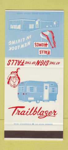 Matchbook Cover Falls Homes Trailers Fergus Falls MN West Fargo ND 30 Stk SAMPLE