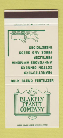 Matchbook Cover - Blakely Peanut Co Cotton Gin Fertilizer seed 30 Stk SAMPLE