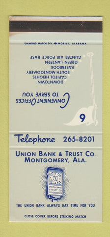 Matchbook Cover - Union Bank & Trust Montgomery AL WEAR 30 Stk SAMPLE