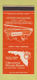 Matchbook Cover - Orange State Bank Orlando FL 30 Stk SAMPLE