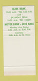 Matchbook Cover - Ames Plaza Bank Omaha NE 30 Stk SAMPLE