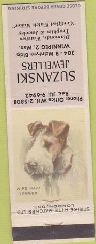 Matchbook Cover - Suzanski Jewellers Winnipeg Manitoba Wire Hair Terrier