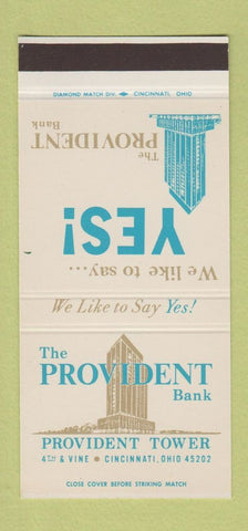 Matchbook Cover - Provident Bank Cincinnati OH 30 Stk SAMPLE