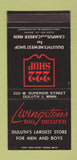 Matchbook Cover - Livingston's Men's Boys Clothes Duluth MN 30 Stk SAMPLE
