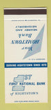 Matchbook Cover - 1st National Bank Hightstown NJ 30 Stk SAMPLE