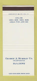 Matchbook Cover - George Murray Builders New York City 30 Stk SAMPLE