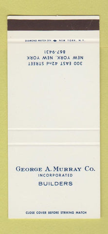 Matchbook Cover - George Murray Builders New York City 30 Stk SAMPLE